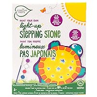 Creative Roots Paint Your Own Light-Up Turtle Stepping Stone, Paintable 3.9 x 4.5-inch Ceramic Light-Up Turtle, Includes 6 Acrylic Paints & Paintbrush, Great Arts and Crafts for Kids Ages 8-12