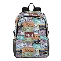 ALAZA Retro Auto License Plates Packable Travel Camping Backpack Daypack