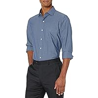 Buttoned Down Men's Tailored Fit Stretch Poplin Dress Shirt, Supima Cotton Non-Iron, Spread-Collar