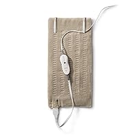 Heating Pad for Back, Neck, Menstrual Cramps, and Shoulder Pain Relief with Compact Storage and Auto Shut Off, XL Large 12 x 24, Beige
