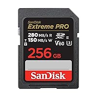 256GB Extreme PRO SDXC UHS-II Memory Card - C10, U3, V60, 6K, 4K UHD, SD Card - SDSDXEP-256G-GN4IN