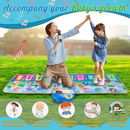 Baby Musical Mats with 25 Music Sounds,Kids Musical Mats Non-Slip Floor Piano Baby Music Toys Soft Keyboard Piano Early Education Toys for Baby Boys Girls Toddler Kids Birthday Christmas