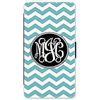 iPhone 11 Pro, Phone Wallet Case Compatible with iPhone 11 Pro [5.8 inch] Blue Chevron Navy Monogrammed Personalized Protective Case IP11PW