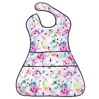 Bumkins SuperBib, Supersized Oversized Baby Bib, Waterproof Fabric, Fits Babies and Toddlers 6-24 Months – Watercolor