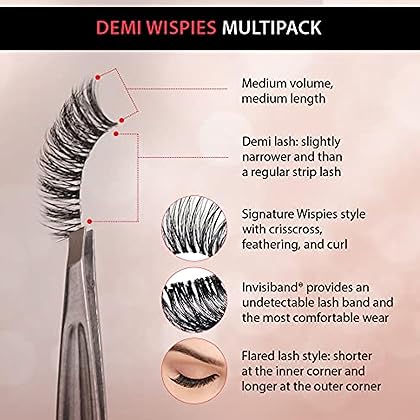 Ardell False Eyelashes Demi Wispies Black, 1 pack (6 pairs per pack)