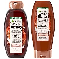 Whole Blends Coconut Oil & Cocoa Butter Smoothing Shampoo and Conditioner Set for Frizzy Hair, 22 Fl Oz (2 Items), 1 Kit (Packaging May Vary)
