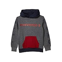 Converse boys Wordmark Fleece Color Block Pullover Hoodie (Little Kids)