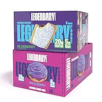 Legendary Foods High Prot ein Snack Bundle - Protein Pastry Blueberry 8-Pack and Wild Berry Sweet Rolls 10-Pack | Low Carb Gluten Free Healthy Snacks | Low Sugar Keto Snack