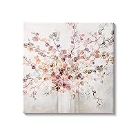 Stupell Industries Abstract Warm Floral Vine Bouquet Expressive Red Flowers, Design by Kristen Brockmon Canvas Wall Art, 17 x 17, Pink