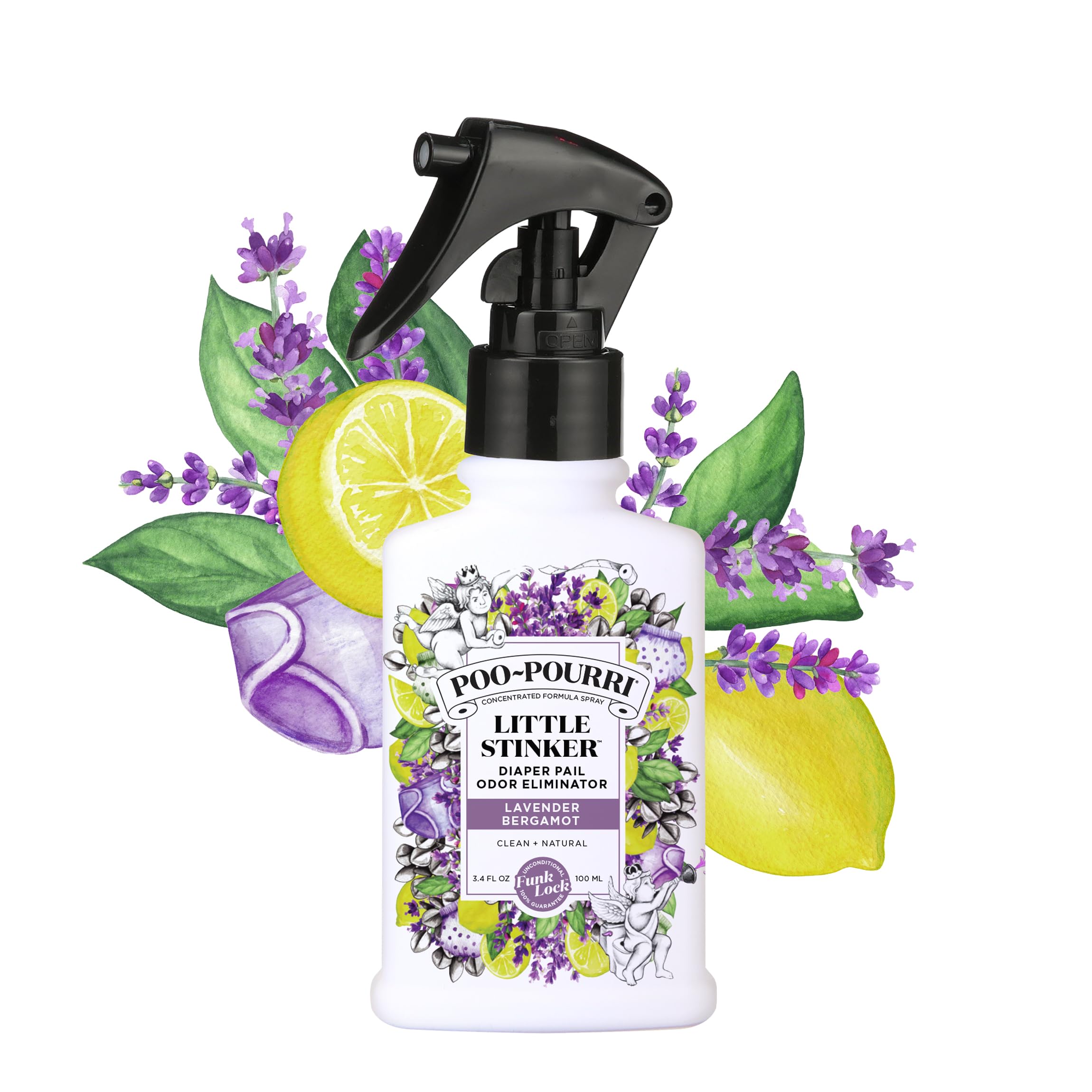 Baby-Pourri Little Stinker Diaper Pail Odor Eliminator, 3.4 Fl Oz - Lavender, Bergamot, Eucalyptus and Vanilla