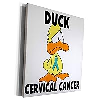 3dRose Duck Cervical Cancer Awareness Ribbon Cause Design - Museum Grade Canvas Wrap (cw_114405_1)