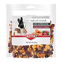 Kaytee Natural Snack with Superfoods For Pet Guinea Pigs, Rabbits, Hamsters, and Other Small Animals, Sweet Potato & Cranberry, 3 Ounces