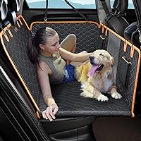 MIXJOY Back Seat Extender for Dogs, Hard Bottom Dog Car Seat Cover for Back Seat Protector, Waterproof Dog Backseat Cover for Car, Foldable Dog Hammock for Car Travel Accessories Camping Mattress Bed
