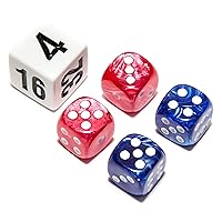 Bello Games Deluxe Marbleized Dice Sets-Red/Blue 1/2
