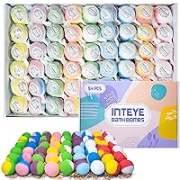 INTEYE 54 PCS Bulk Bath Bombs with Small Gift Bags, Bubble Bath Shower Salts for Women, Men & Kids, Relaxation and Stress Relief