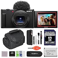 Sony ZV-1 II Vlog Camera Bundle for Content Creators and Vloggers (Black) with 64GB SD Card, Gadget Bag & More