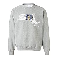 UGP Campus Apparel Distressed State Flag Outline Crewneck Sweatshirt