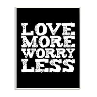Stupell Industries Love More Worry Less Glam Wall Plaque, 10 x 15, Multi-Color