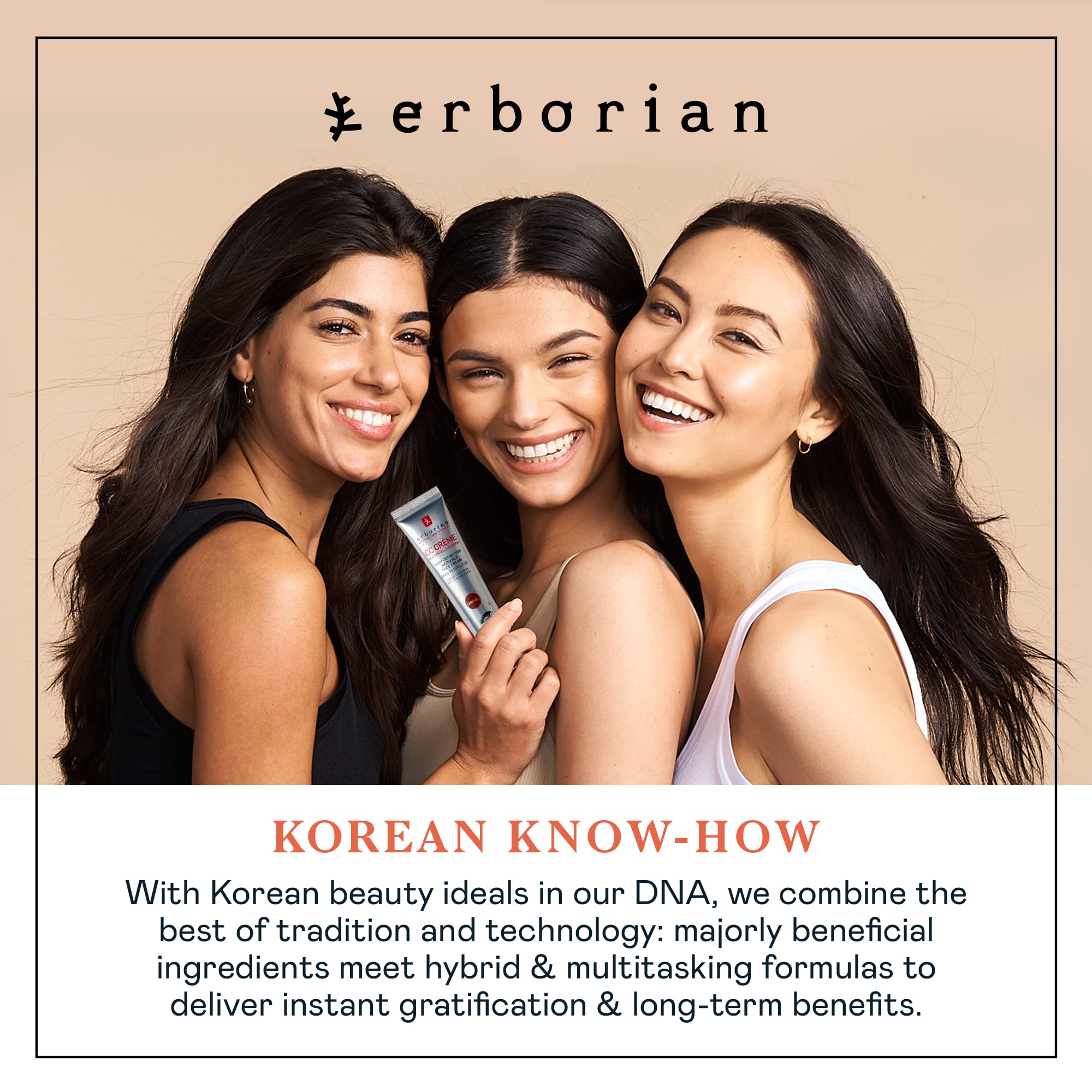 Erborian Color Correcting CC Cream With Centella Asiatica, Light Multi-Purpose Facial Concealer With Illuminating Finish Soothes & Hydrates - SPF Korean Skincare Skin Perfector