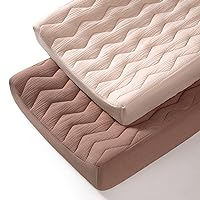 lulumoon Muslin Changing Pad Cover: Baby Cotton Quilted Changing Table Cover - Soft Changing Pad Sheets for Boys Girls