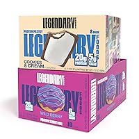 Legendary Foods High Protein Snack Bundle - Protein Pastry Cookies and Cream 8-Pack and Wild Berry Sweet Rolls 10-Pack | Low Carb Gluten Free Healthy Snacks | Low Sugar Keto Snack