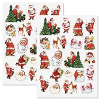 CURRENT Retro Santa Christmas Stickers - 40 Stickers, Two 8-1/2