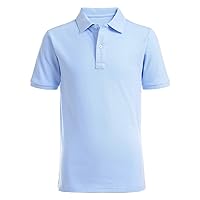 Nautica Boys' Big School Uniform Short Sleeve Polo Shirt, Button Closure, Comfortable & Soft Pique Fabric