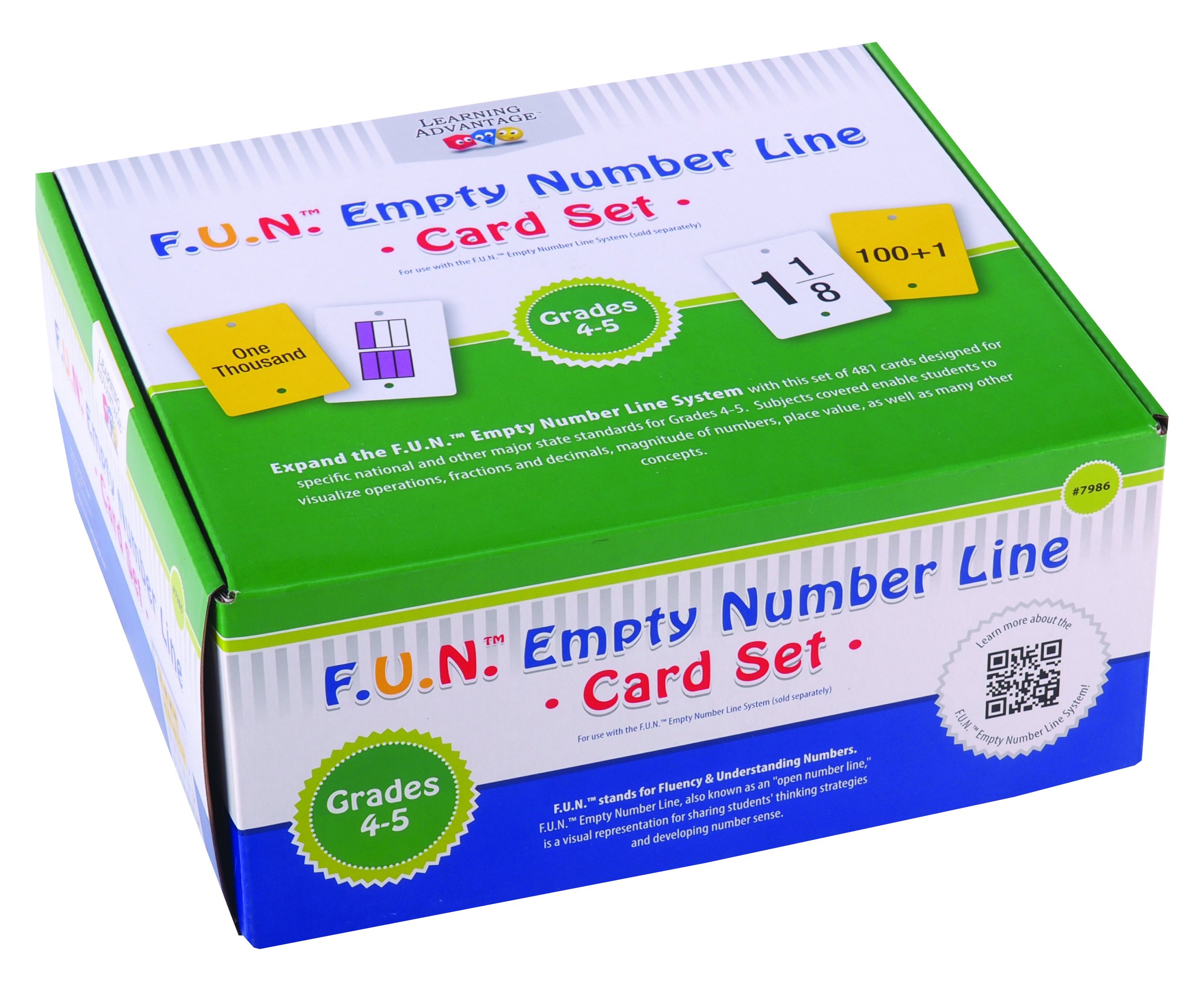 Learning Advantage 7986 F.U.N. Empty Number Line Card Set, Grade 4 to 5