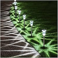 DeniMic Solar Pathway Lights 15 Pack LED Solar Lights Outdoor Waterproof Stainless Steel Garden Stake Lights for Pathway, Walkway, Driveway, Yard, Garden Decor (Cold White)