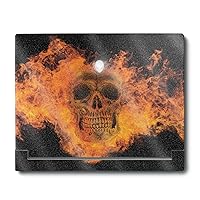 MightySkins Glossy Glitter Skin Compatible with Alienware X16 R1 (2023) Full Wrap Kit - Fire Skull | Protective, Durable High-Gloss Glitter Finish | Easy to Apply & Change Styles | Made in The USA