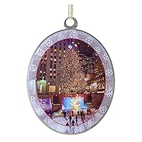 Rockefeller Center Christmas Night - New York City Christmas Ornament - Christmas Tree Ornament from Christmas in NYC Collection - Double Sided with Glitter…