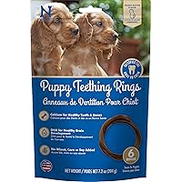N-Bone Puppy Teething Rings Peanut Butter Flavor Dog Treat, 6 Count Bag, 7.2-oz