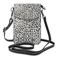 Black White Snake Skin Women Crossbody Phone Bag, Pu Leather Small Messenger Shoulder Bag Cash Handbag Wallet Purse