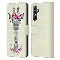 Head Case Designs Officially Licensed Monika Strigel Yellow Flower Giraffe and Stripes Leather Book Wallet Case Cover Compatible with Samsung Galaxy A25 5G