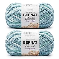 Bernat Blanket Tie Dye-Ish Tropical Sea Yarn - 2 Pack of 10.5oz/300g - Polyester - #6 Super Bulky - 220 Yards - Knitting & Crochet