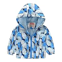 Coat Toddler Boys Girls Casual Jackets Printing Cartoon Hooded Outerwear Zipper Little Boys Winter Coat Size 4