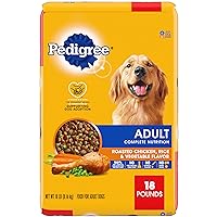 Pedigree Complete Nutrition Adult Dry Dog Food Roasted Chicken, Rice & Vegetable Flavor Dog Kibble, 18 lb. Bag