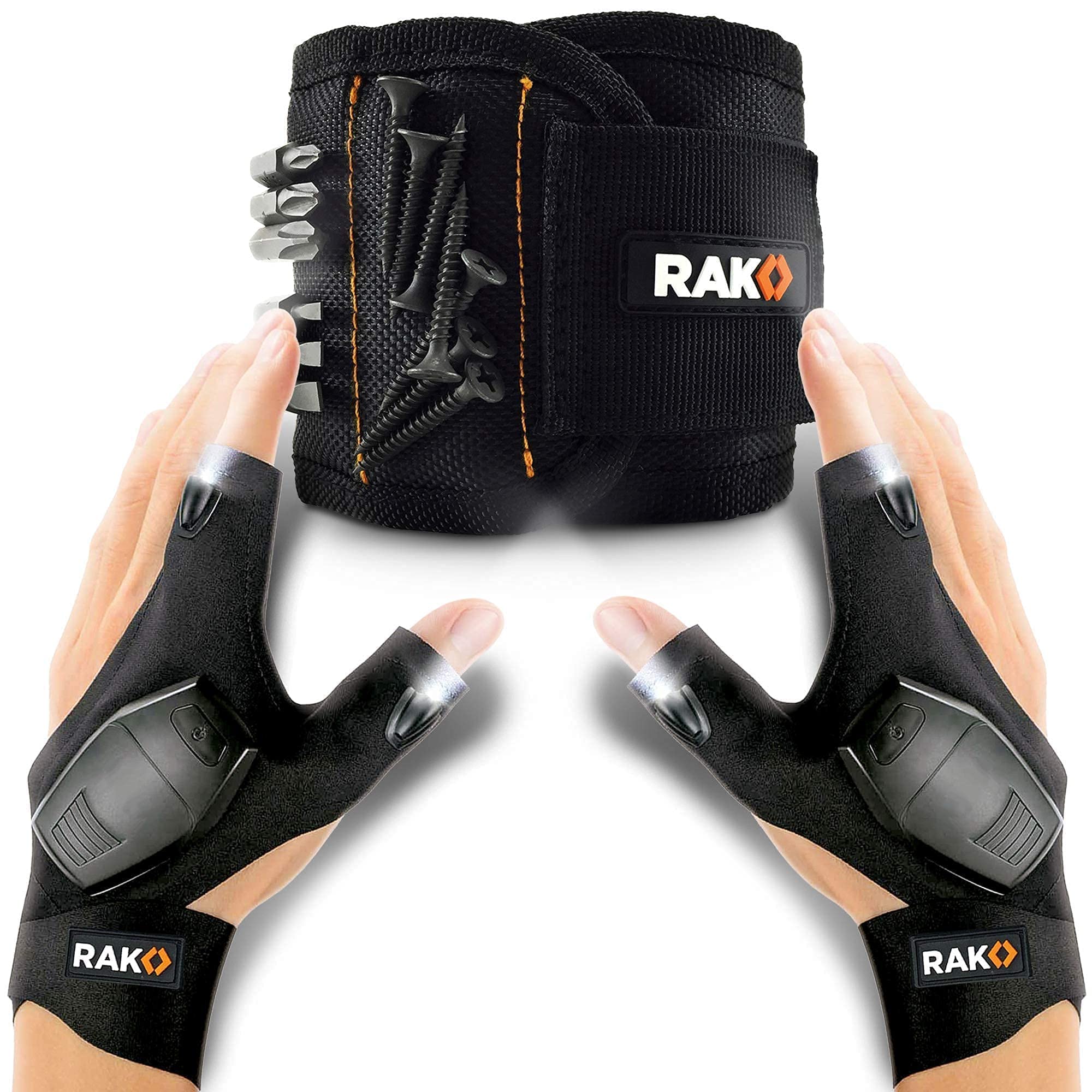RAK Magnetic Wristband Bundle with LED Flashlight Gloves