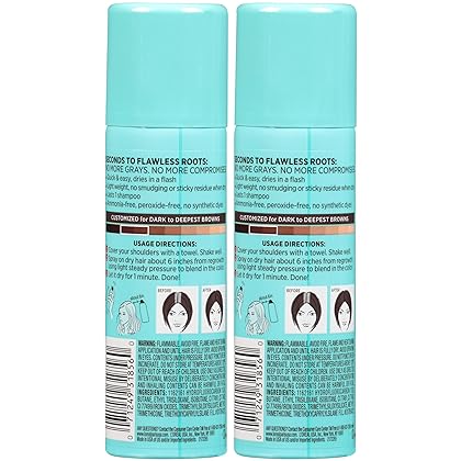 L'Oreal Paris Root Cover Up Temporary Gray Concealer Spray Dark Brown 2 Oz (Pack of 2) (Packaging May Vary)