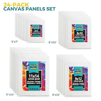 Canvases for Painting - 24 Pack Art Paint Canvas Panels Set Boards - 5x7  8x10