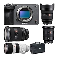 Sony Alpha FX3 Cinema Line Full-Frame Camera Bundle with 24-70mm f/2.8 Zoom Lens, 16-35mm f/2.8 GM Wide-Angle Zoom Lens, Ultra-Wide Zoom Lens, f/2.8 GM OSS Lens and Waterproof Hard Case (6 Items)