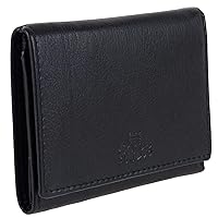 of Scotland Men's Leather Tri-fold Compact Wallet, Black, One Size, Classic