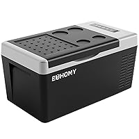 EUHOMY 12 Volt Refrigerator, 19QT(18L) Portable Refrigerator Freezer(-4℉~50℉), 12V Car Fridge Cooler with 12/24V DC & 110-240V AC, Compressor Electric Cooler for Camping, Travel, Truck, Boat, Home.