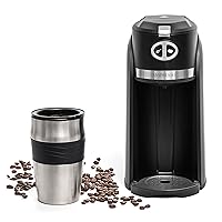 Mixpresso 2 in 1 Grind & Brew Automatic Personal Coffee Maker, Automatic Single Serve Coffee Maker with Grinder Built-In and 14oz Travel Mug, Auto Shut Off Function,Black Travel Coffee Maker