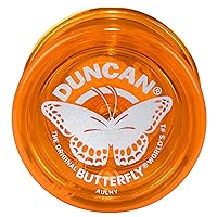 Duncan Toys Butterfly Yo-Yo, Beginner Yo-Yo with String, Steel Axle and Plastic Body, Orange