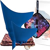 2nd Gen SuAmiga Female Urination Device (in Color Classic Blue) with New Waterproof Carry Bag + Silver Infused Pee Cloth (1pc Black Galaxy)
