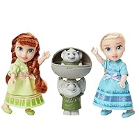 Disney Petite Anna & Elsa Dolls with Surprise Trolls Gift Set, Each Doll is Approximately 6 inches Tall - Includes 2 Troll Friends! Perfect for Any Fan!