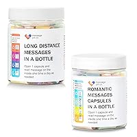 Long Distance Relationships Gifts and Romantic Messages in a Bottle Gift for Boyfriend or Girlfriend Pre-Written Love Capsules Letters (2 Pack)