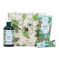 The Body Shop Pine & Divine Wild Pine Essentials Gift Set – Invigorating Pine Scented Holiday Skincare Kit – Vegan – 3 Items