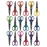 Better Office Products 18 Piece Decorative Edge Craft Scissors, 18 Colors and Edge Designs, 6 Inch Length, 2.5 Inch Blades, Assorted 18 Count Edger Scissors